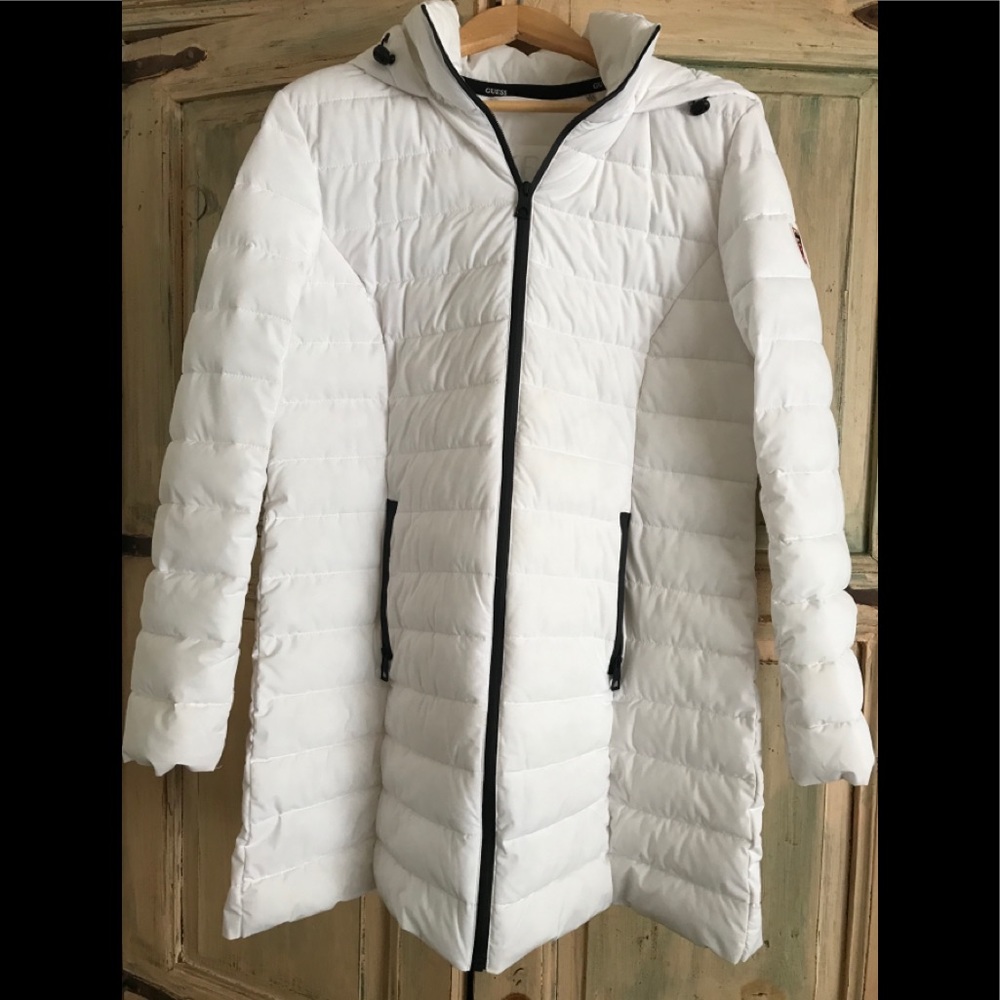 Women’s Guess White Puffer Winter Coat size XL